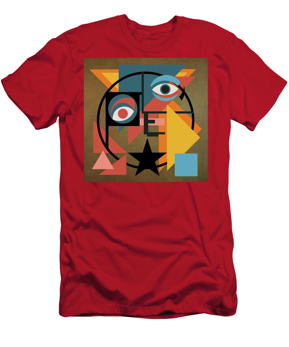 Bowie T-Shirt featuring the mixed media Bauhaus Pop by Big Fat Arts