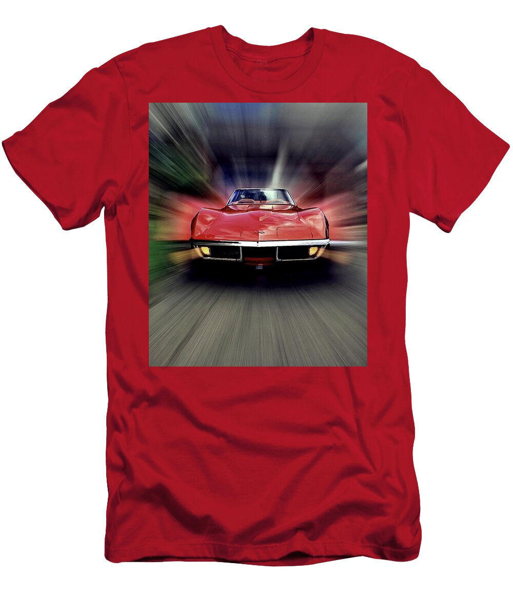 Corvette T-Shirt featuring the photograph Big Red by David Manlove