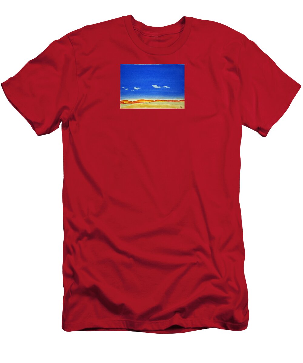 Watercolor T-Shirt featuring the painting Big Sky Lore by John Klobucher