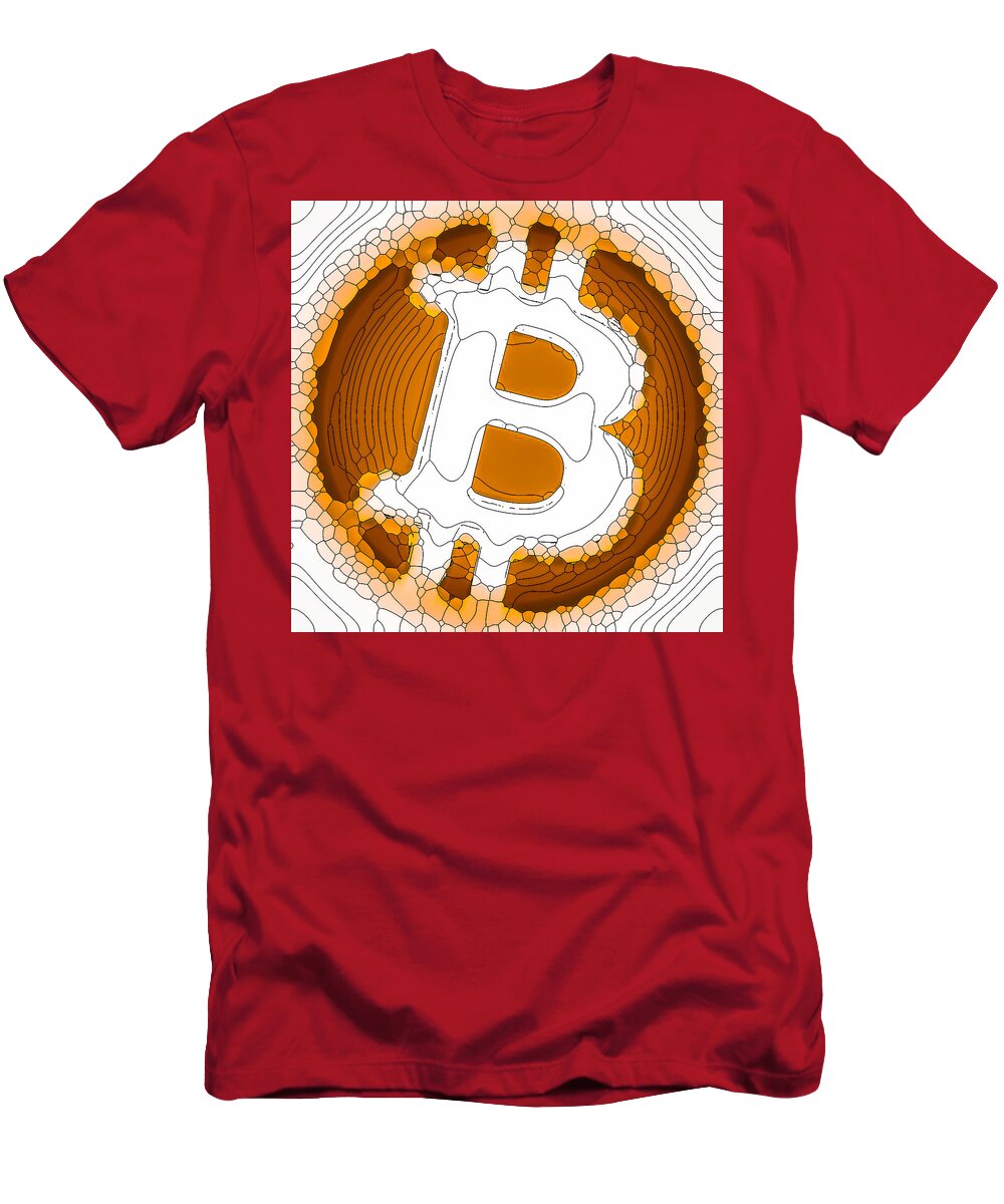 Bitcoin Cash T-Shirt featuring the painting Bitcoin Cash by Jeelan Clark