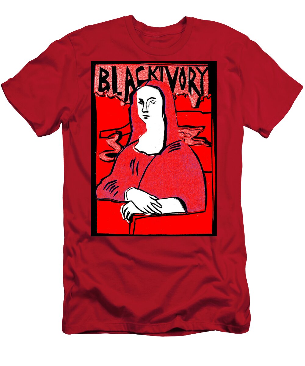 Mona Lisa T-Shirt featuring the relief Black Ivory Mona Lisa 1 by Edgeworth Johnstone