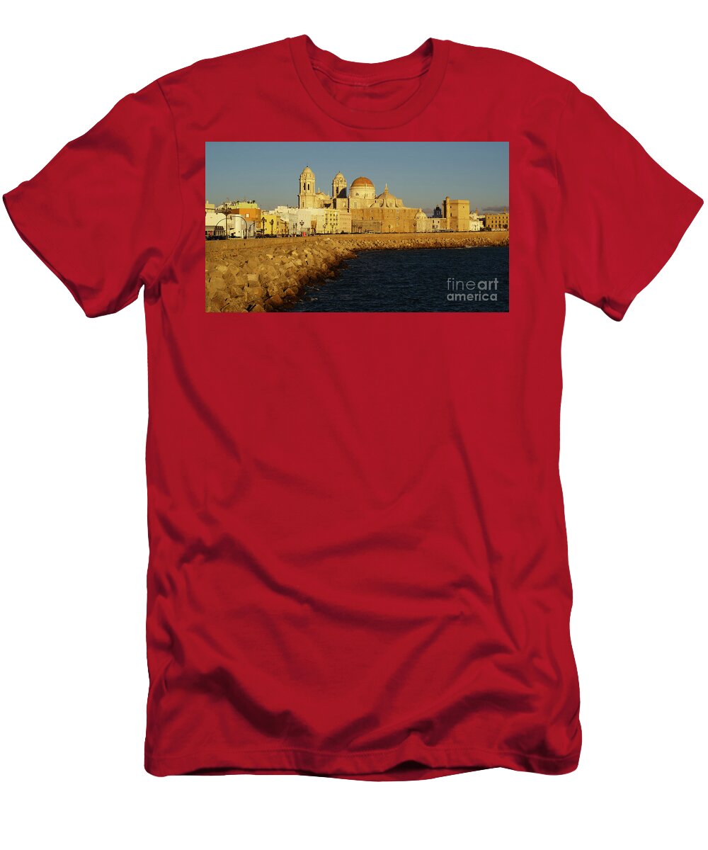 Spain T-Shirt featuring the photograph Cadiz Cathedral from Southern Field Spain by Pablo Avanzini