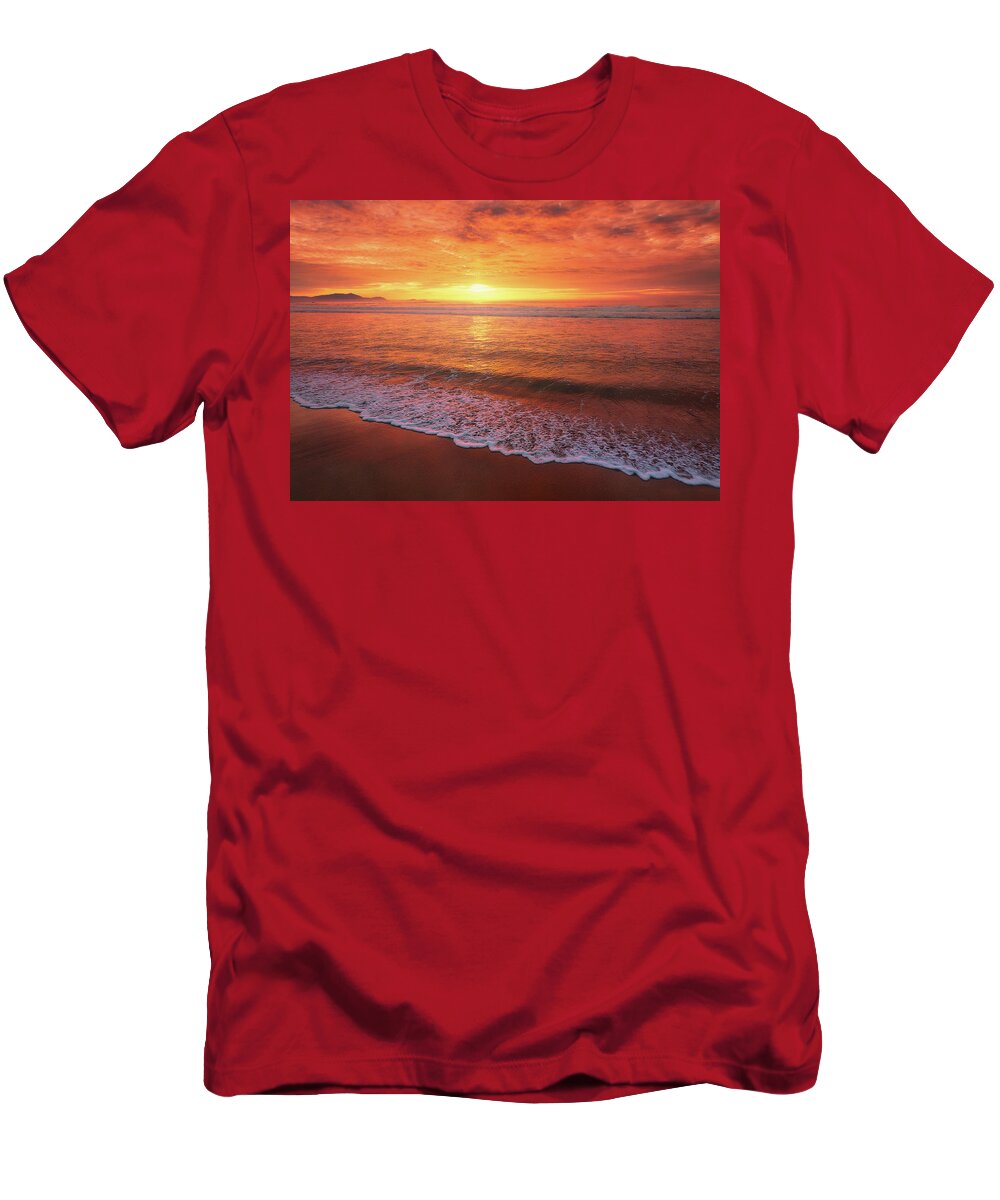 Beach T-Shirt featuring the photograph Calm and relaxing seascape by Mikel Martinez de Osaba