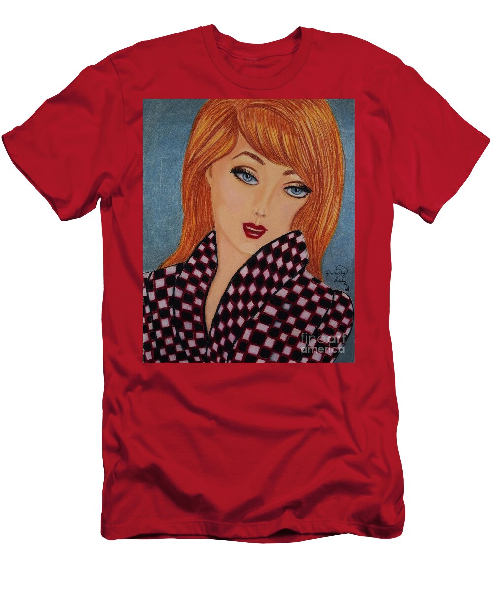 Fine Art T-Shirt featuring the drawing Chelsea Girl 2 by Dorothy Lee