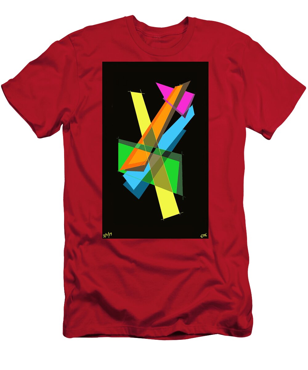  T-Shirt featuring the digital art Color Geometry Play by Eric Elizondo