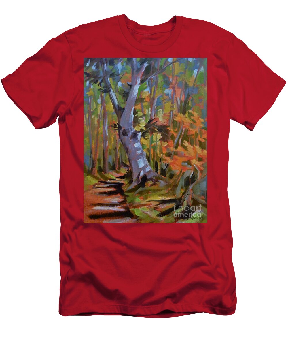 Landscape T-Shirt featuring the painting Colorful Wandering by K M Pawelec