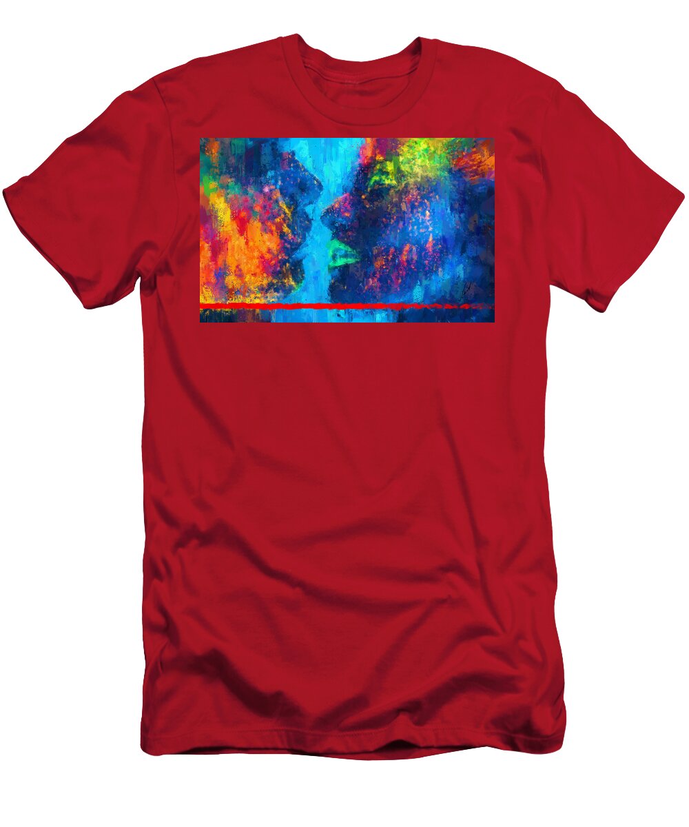 Art T-Shirt featuring the painting COLORS OF LOVE - Gravity II by Vart