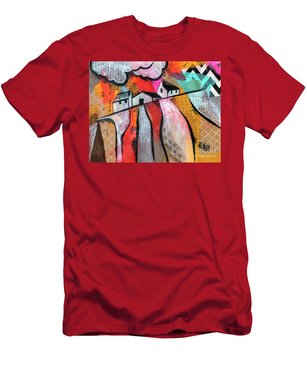  Painting T-Shirt featuring the mixed media Country Life by Ariadna De Raadt