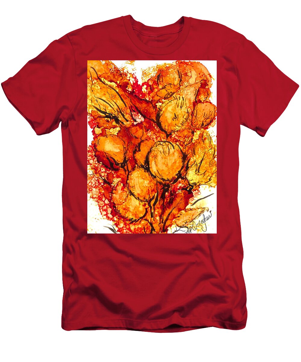 Fall T-Shirt featuring the painting Fall Bloom by Patty Donoghue