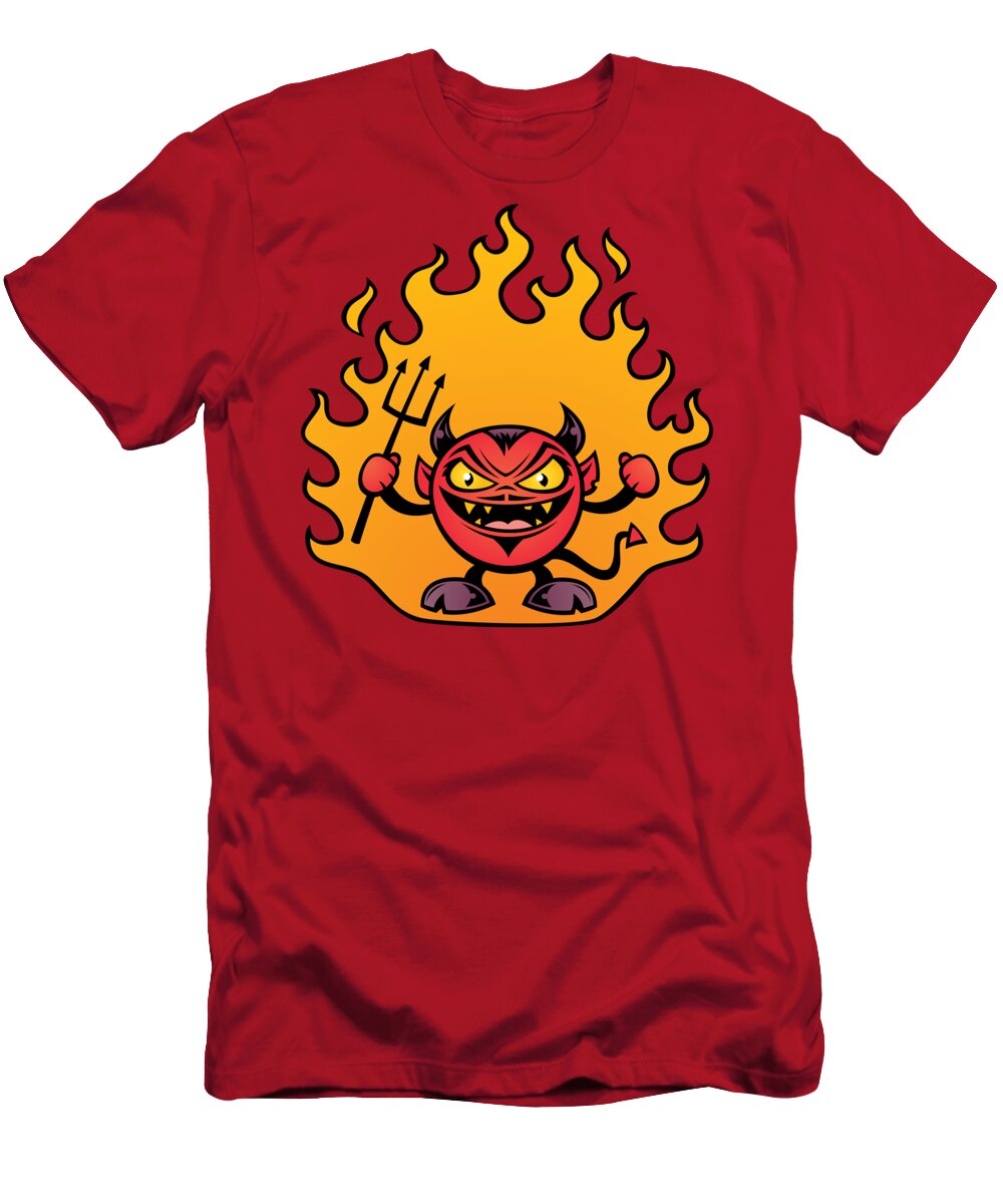 Devil T-Shirt featuring the digital art Fat Devil by John Schwegel