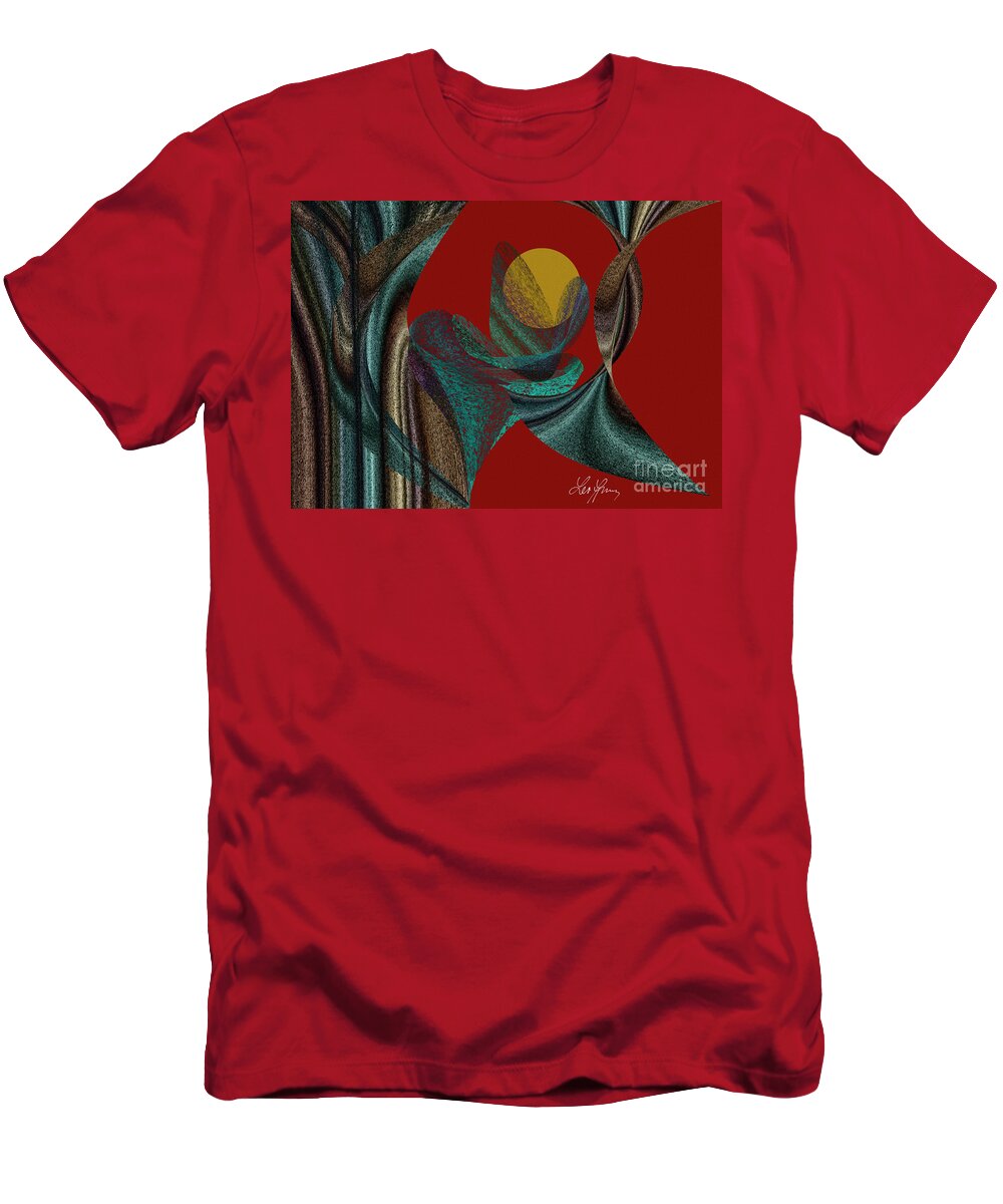 Fire T-Shirt featuring the digital art Fire Dance by Leo Symon