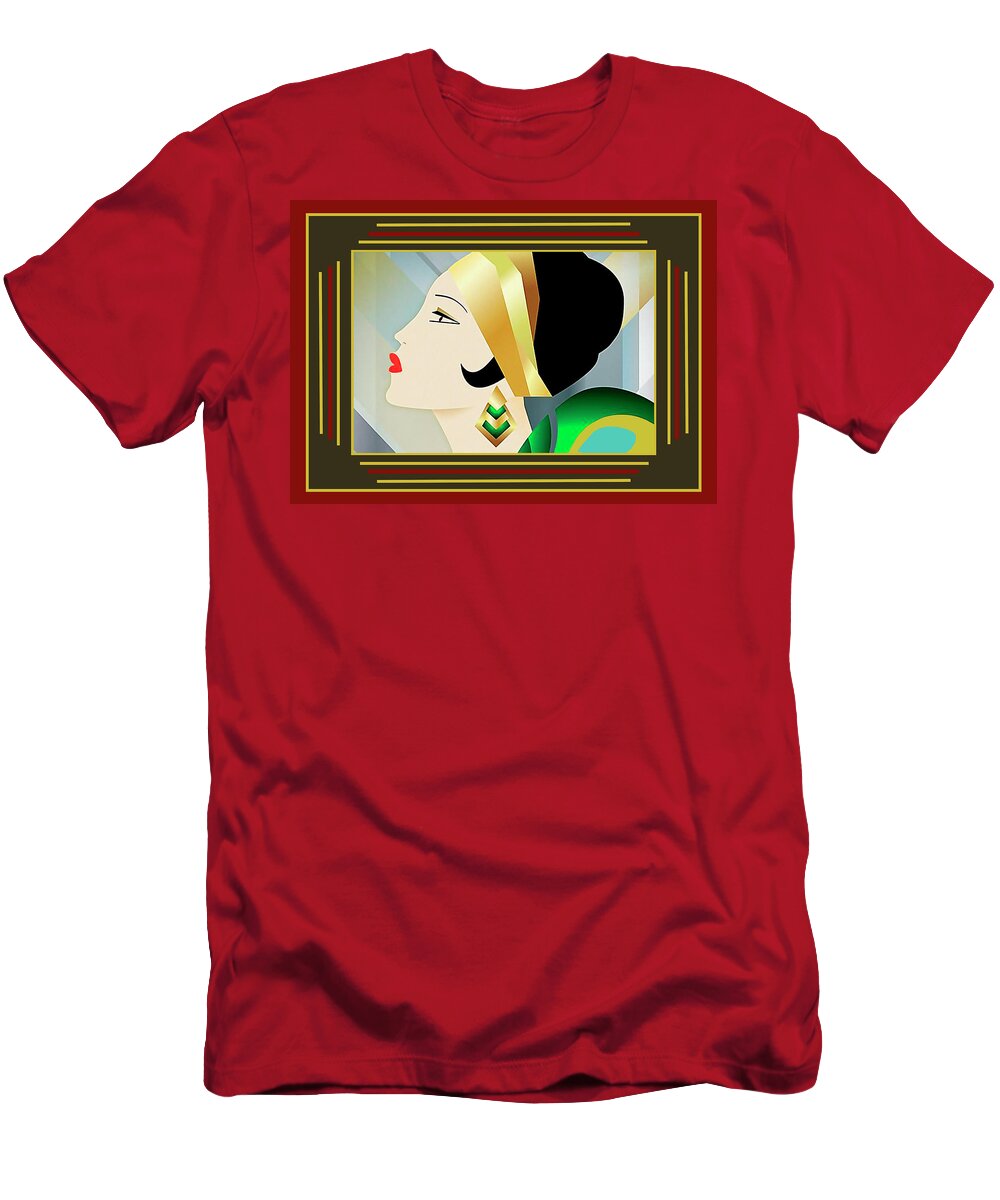 Flapper With Border T-Shirt featuring the digital art Flapper With Border by Chuck Staley