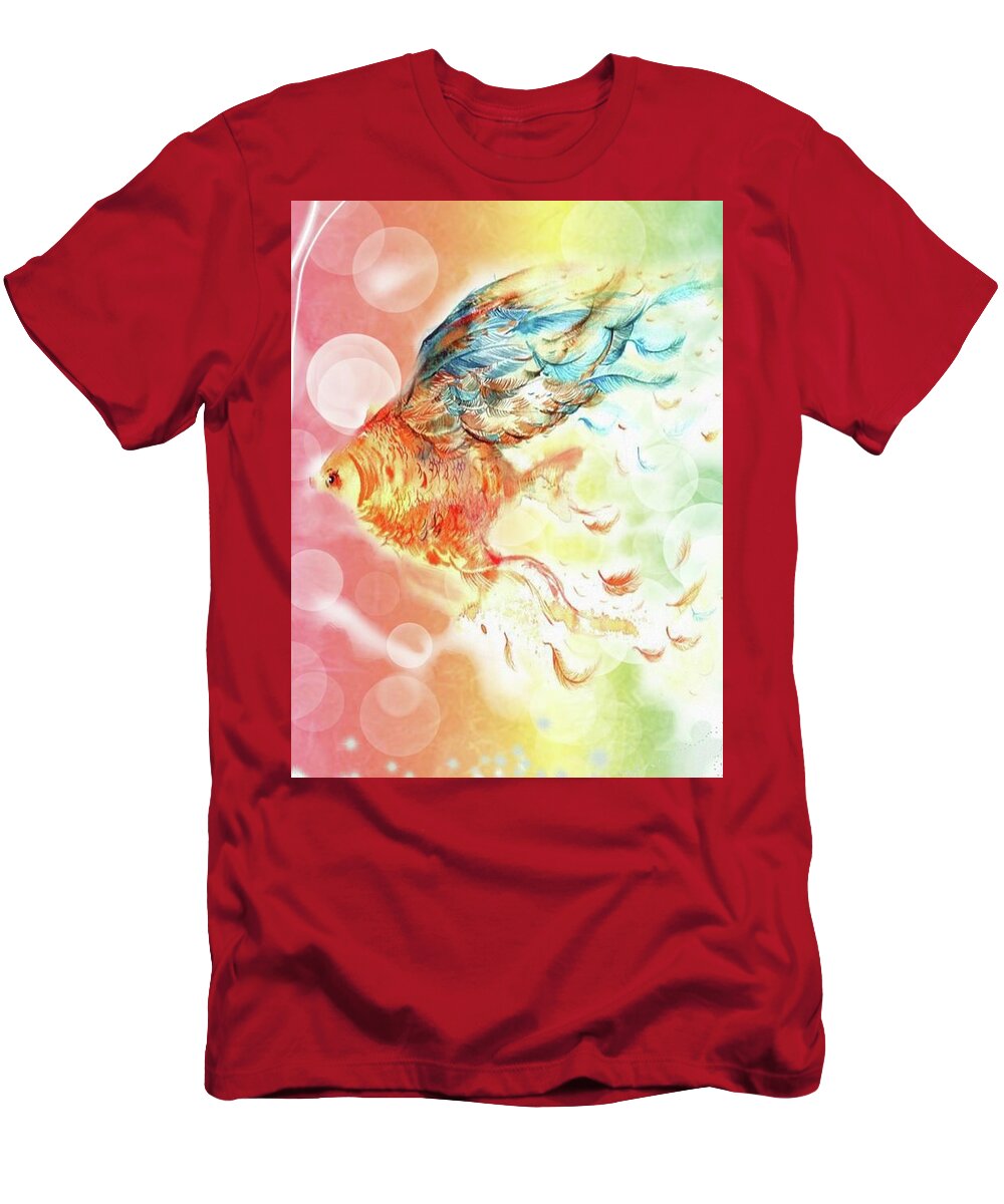 Sea T-Shirt featuring the painting Goldfin by Kelly Dallas