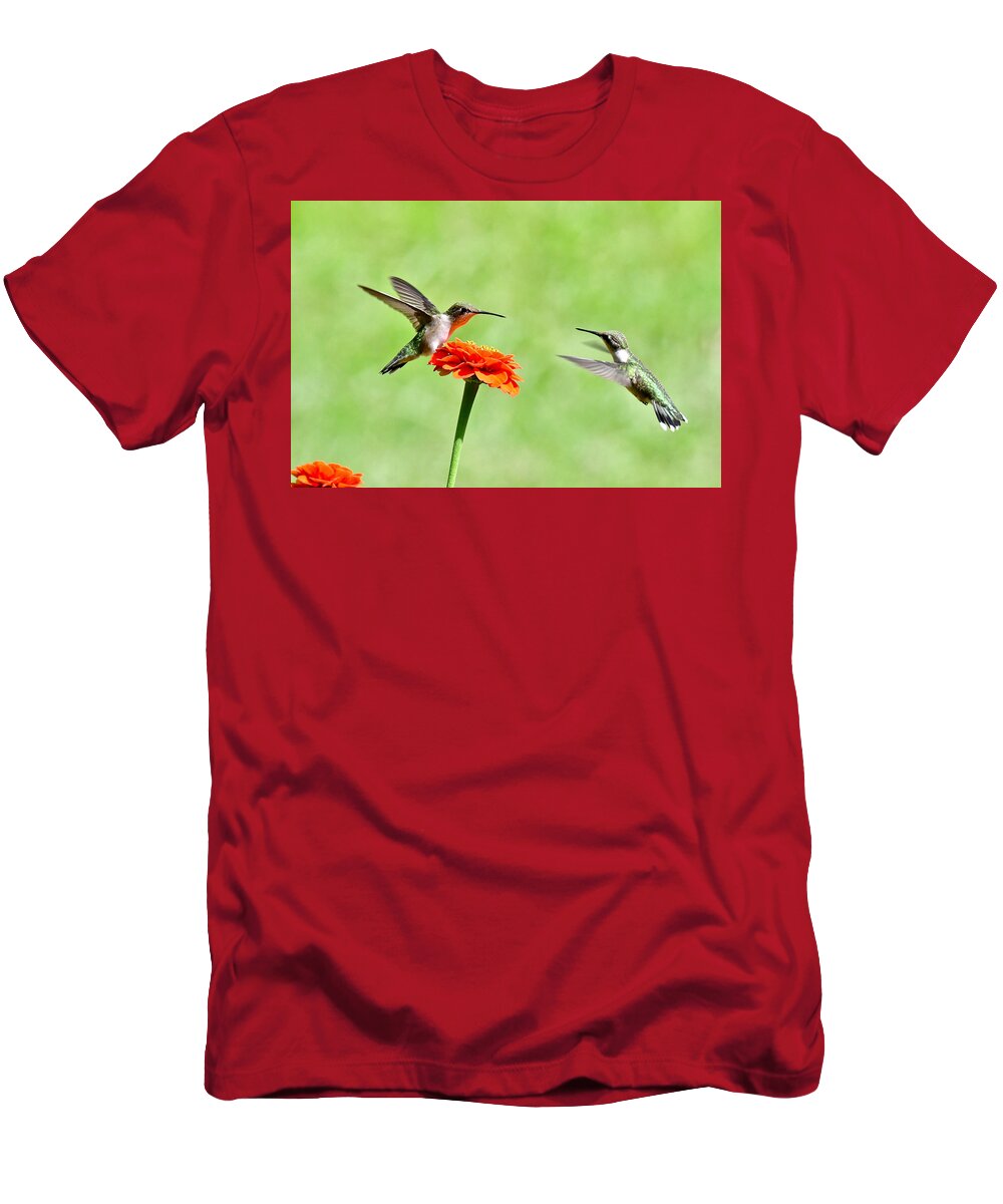 Hummingbird T-Shirt featuring the photograph Hey that is My Flower 7372 by Michael Peychich