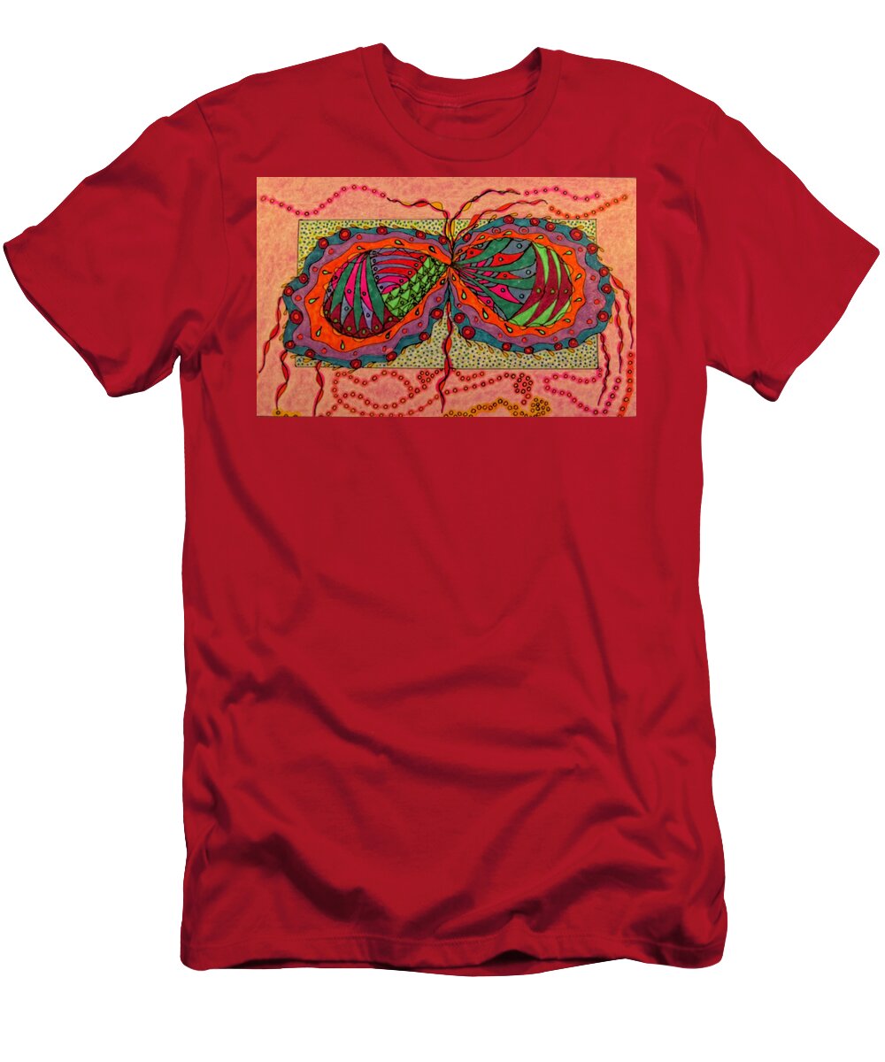 Intimate T-Shirt featuring the drawing Intimate Infinity by Karen Nice-Webb