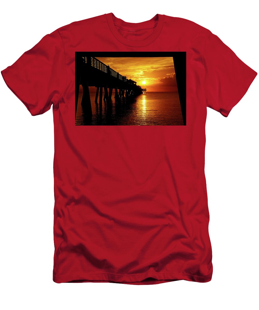Juno Pier T-Shirt featuring the photograph Juno Pier 3 by Steve DaPonte