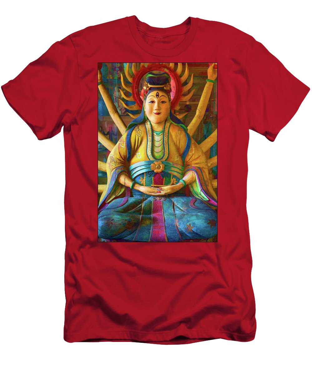 Sacred T-Shirt featuring the photograph Kwan Yin by Andy Romanoff