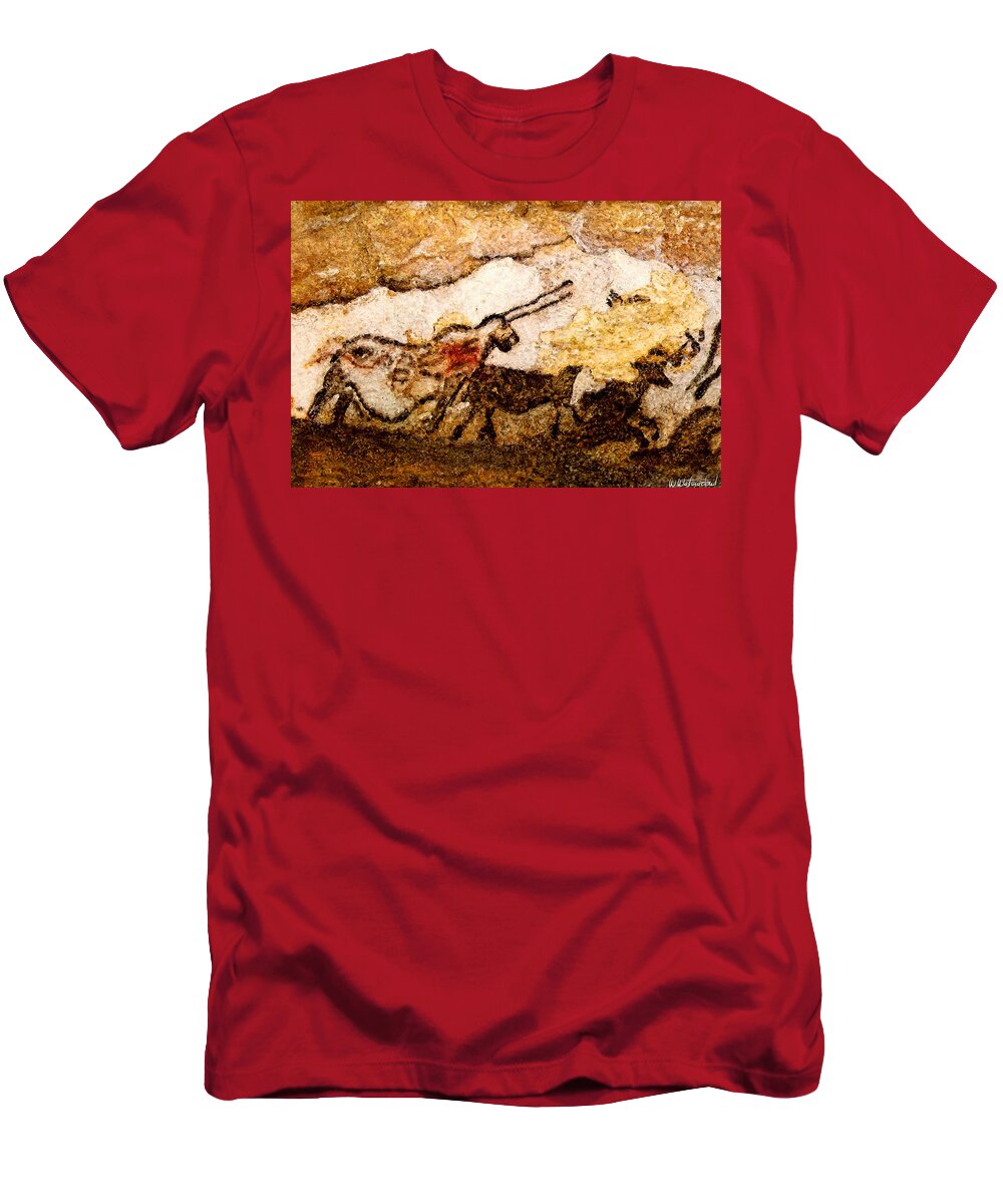 Lascaux T-Shirt featuring the digital art Lascaux Hall of the Bulls - Unicorn by Weston Westmoreland