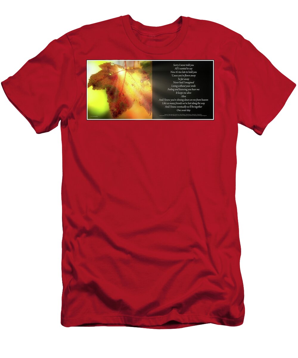 Maple Leaf T-Shirt featuring the digital art Maple Leaf in Autumn, by A Macarthur Gurmankin