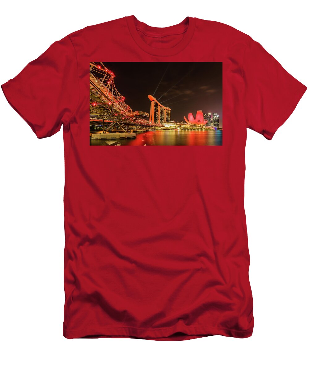 Chriscousins T-Shirt featuring the photograph Marina Bay Sands by Chris Cousins