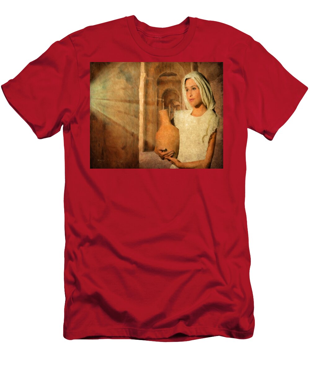 Mary T-Shirt featuring the digital art Mary by Mark Allen