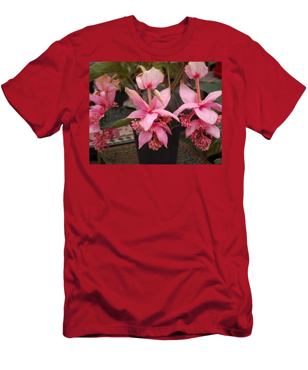 Flowers T-Shirt featuring the photograph Medinilla Magnifica by Nancy Ayanna Wyatt