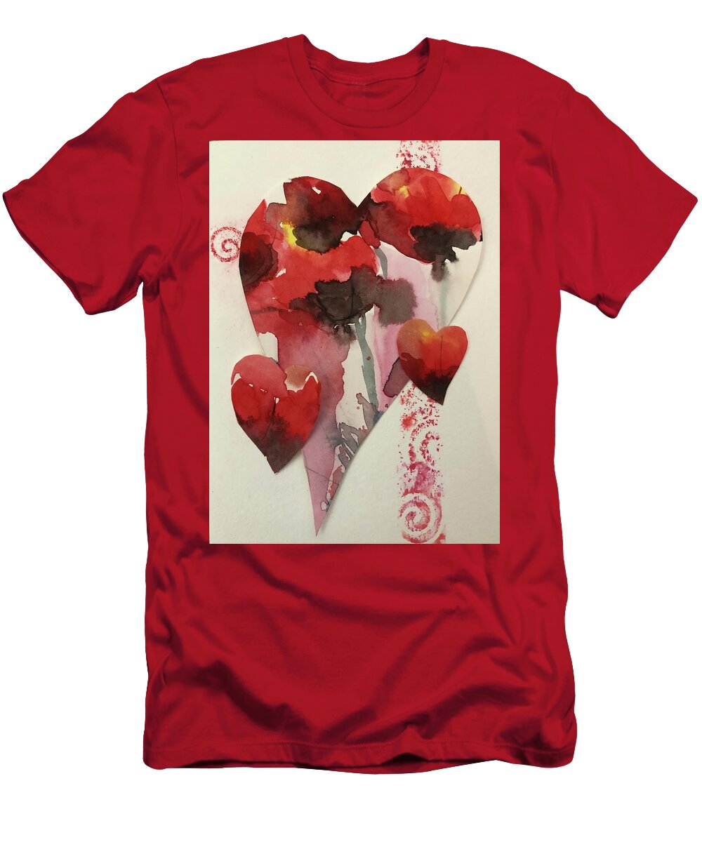 Valentine T-Shirt featuring the painting My Valentine Four by Tara Moorman