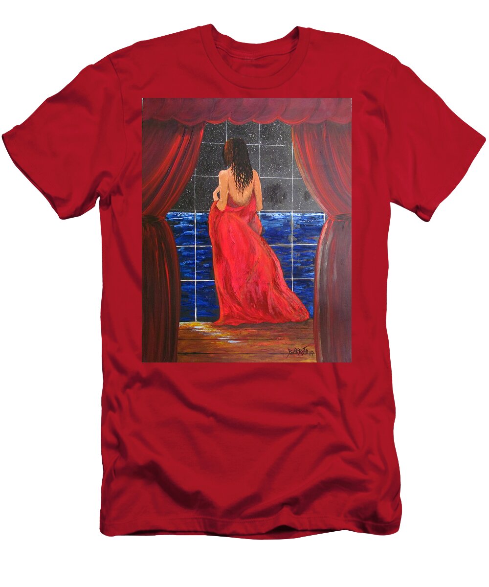 Nature T-Shirt featuring the painting Nature's Pleasure by Gloria E Barreto-Rodriguez