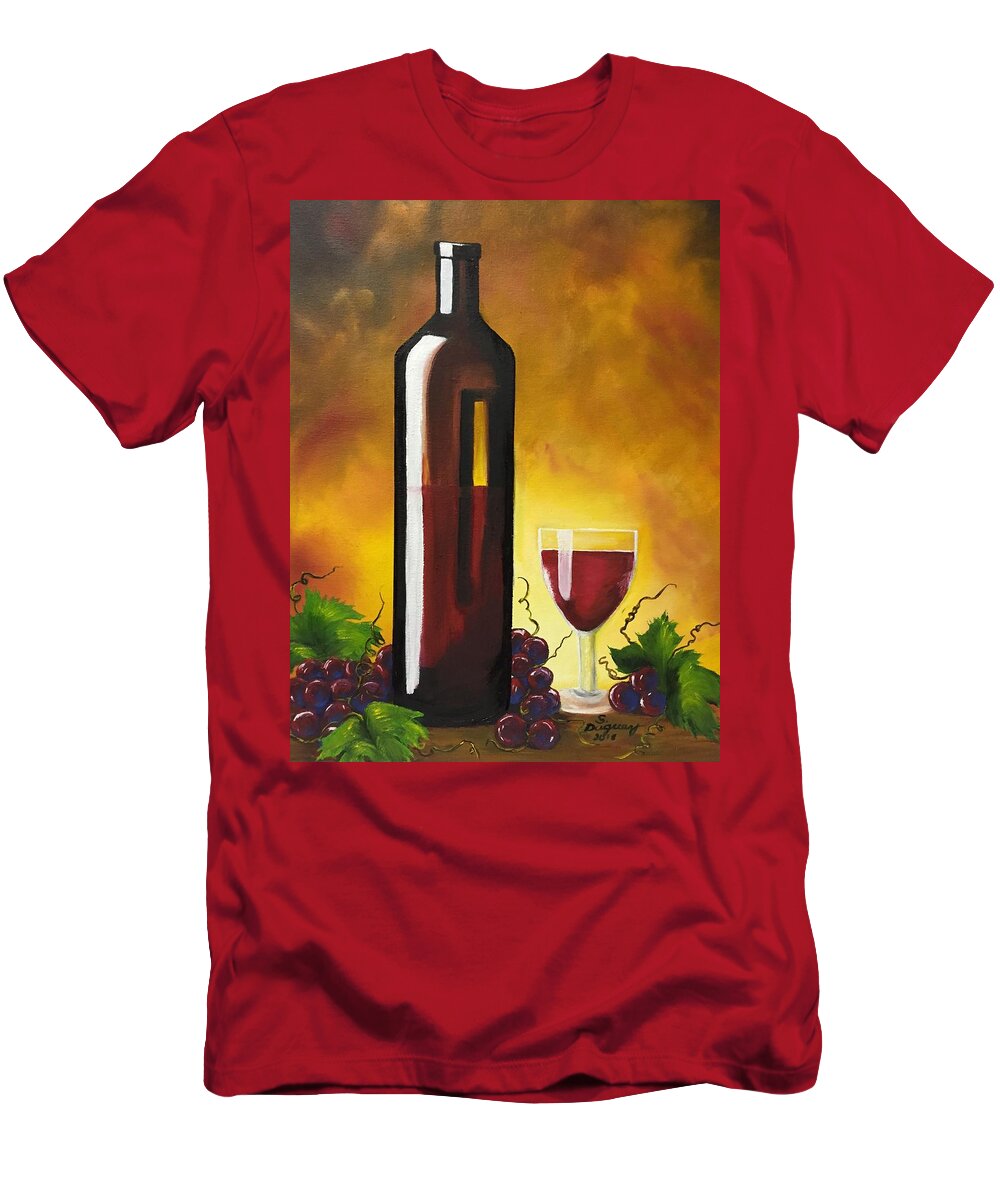 Wine T-Shirt featuring the painting Okanagan Red by Sharon Duguay