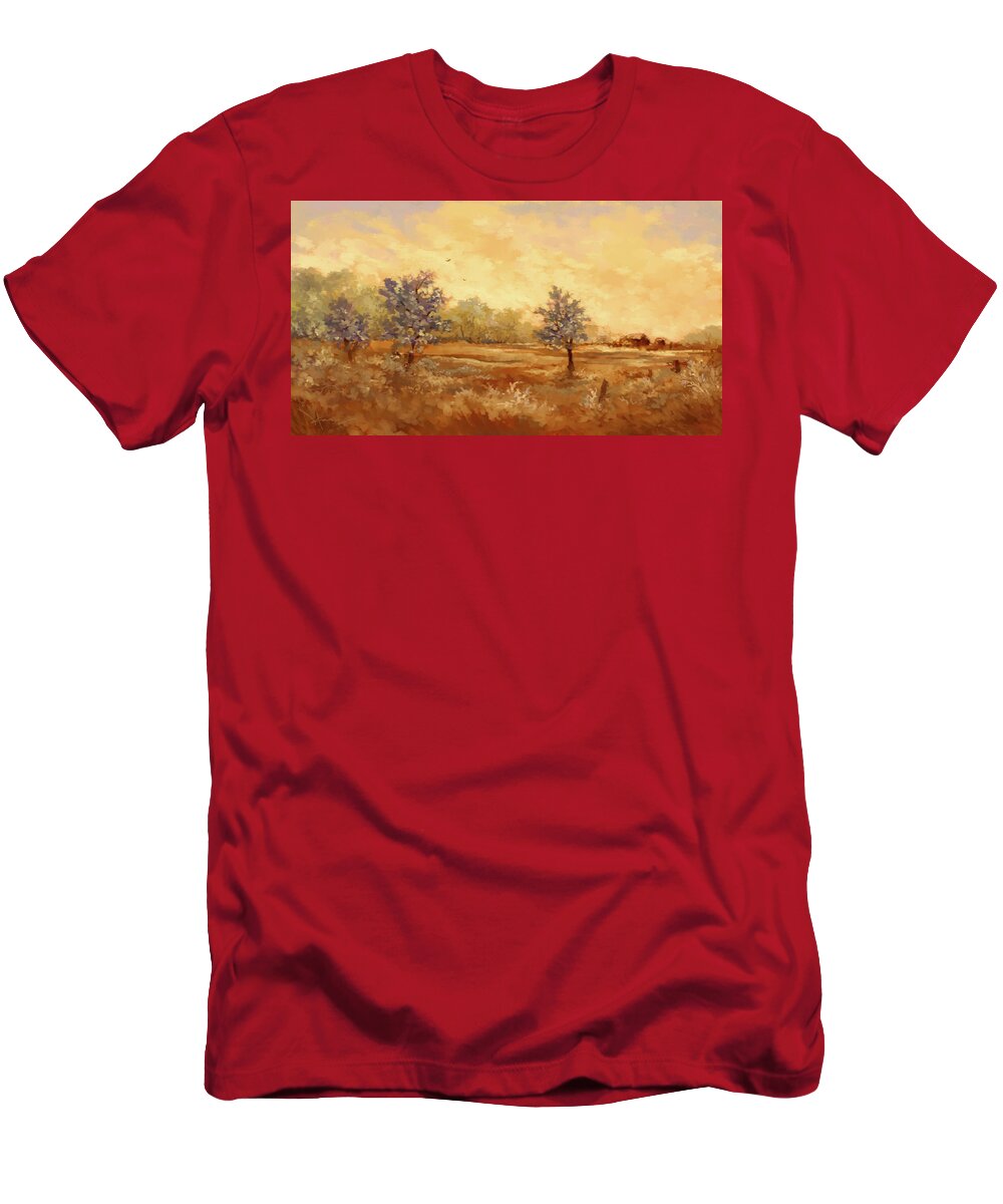 Farm T-Shirt featuring the painting Old Farm House by Hans Neuhart