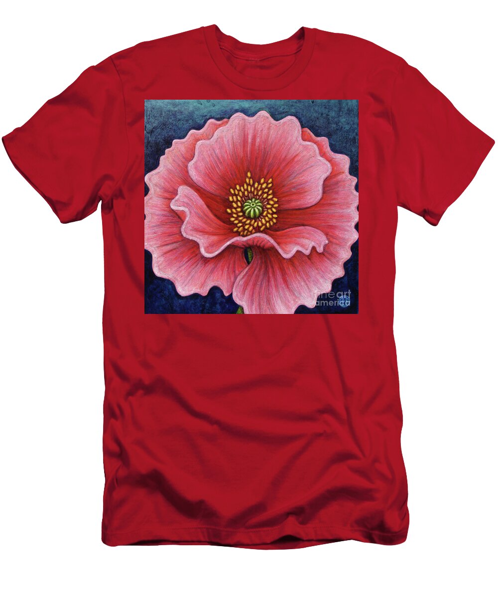 Poppy T-Shirt featuring the painting Open Desire by Amy E Fraser
