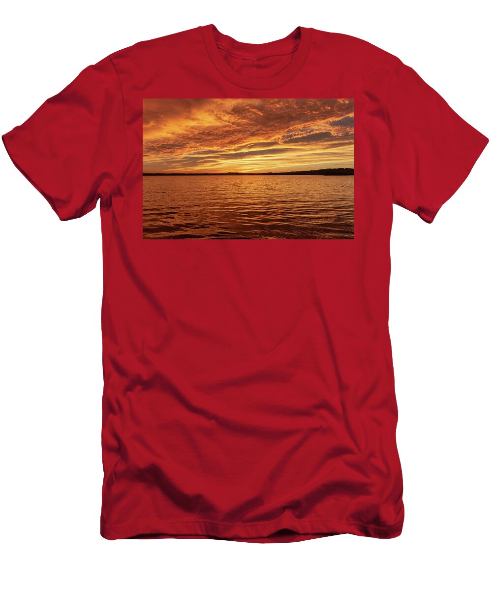 Percy Priest Lake T-Shirt featuring the photograph Percy Priest Lake Sunset by D K Wall