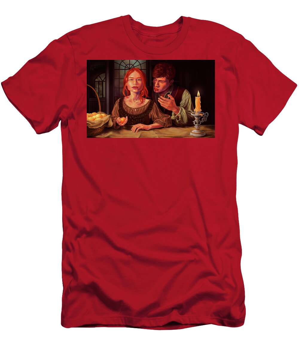 Pheromone T-Shirt featuring the painting Pheromone by Hans Neuhart