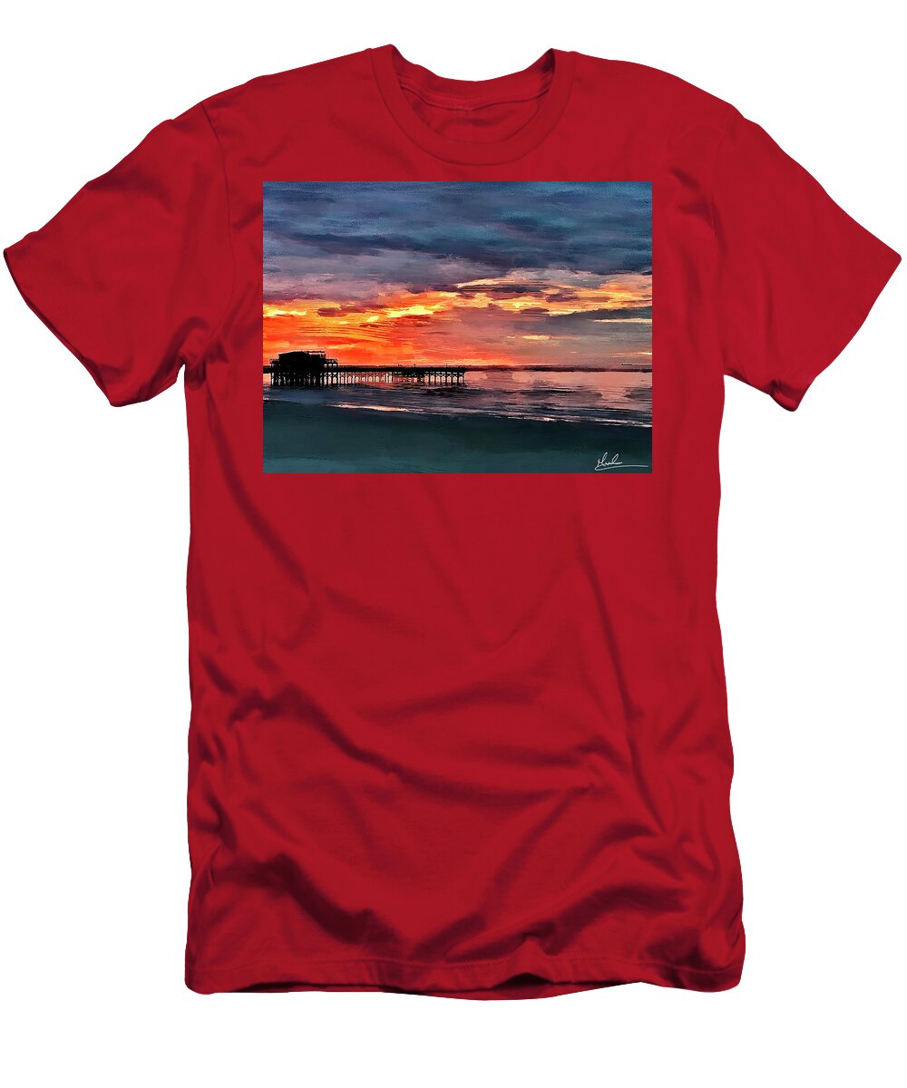 Pier T-Shirt featuring the photograph Pier at Dawn by GW Mireles