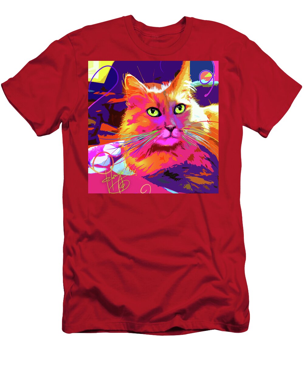 Dizzycats T-Shirt featuring the painting pOpCat BabyCat by DC Langer