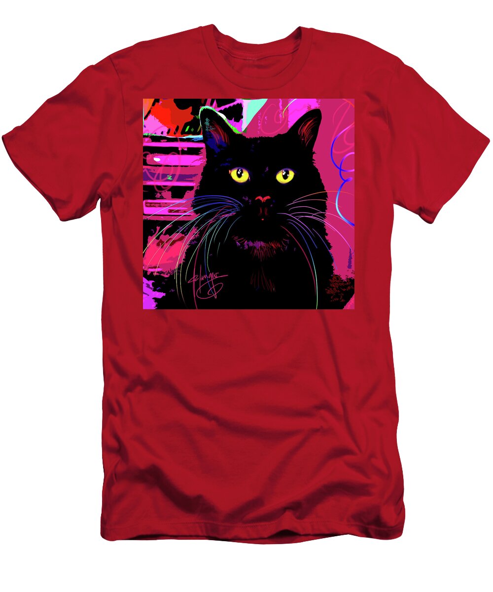 Morticia T-Shirt featuring the painting pOpCat Morticia by DC Langer