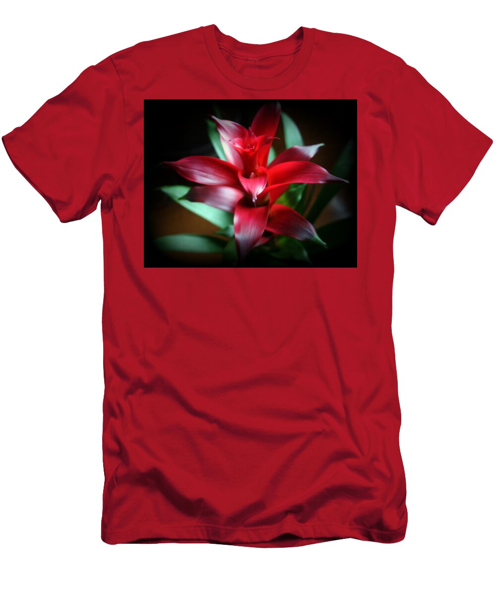 Bromeliad T-Shirt featuring the photograph Red Bromeliad Plant by Kay Novy