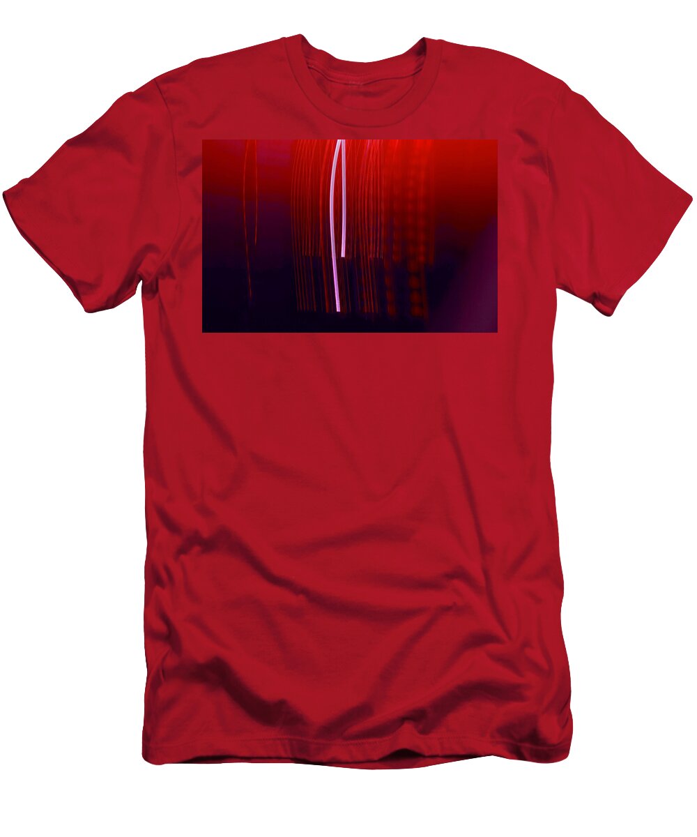 Photo Illustration T-Shirt featuring the photograph Red Silk Light Play by Debra Grace Addison