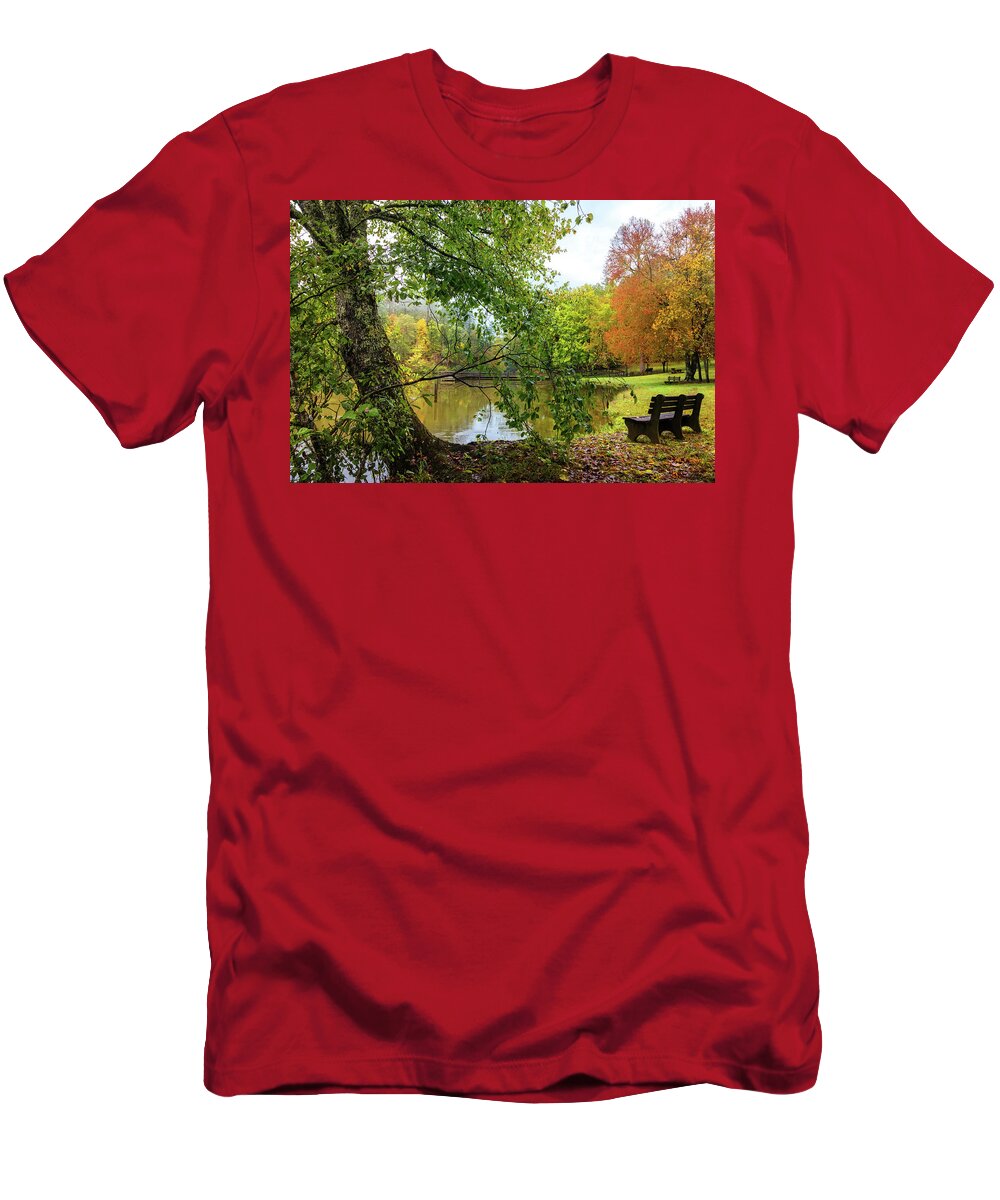 Appalachia T-Shirt featuring the photograph Reflecting at the Lake by Debra and Dave Vanderlaan