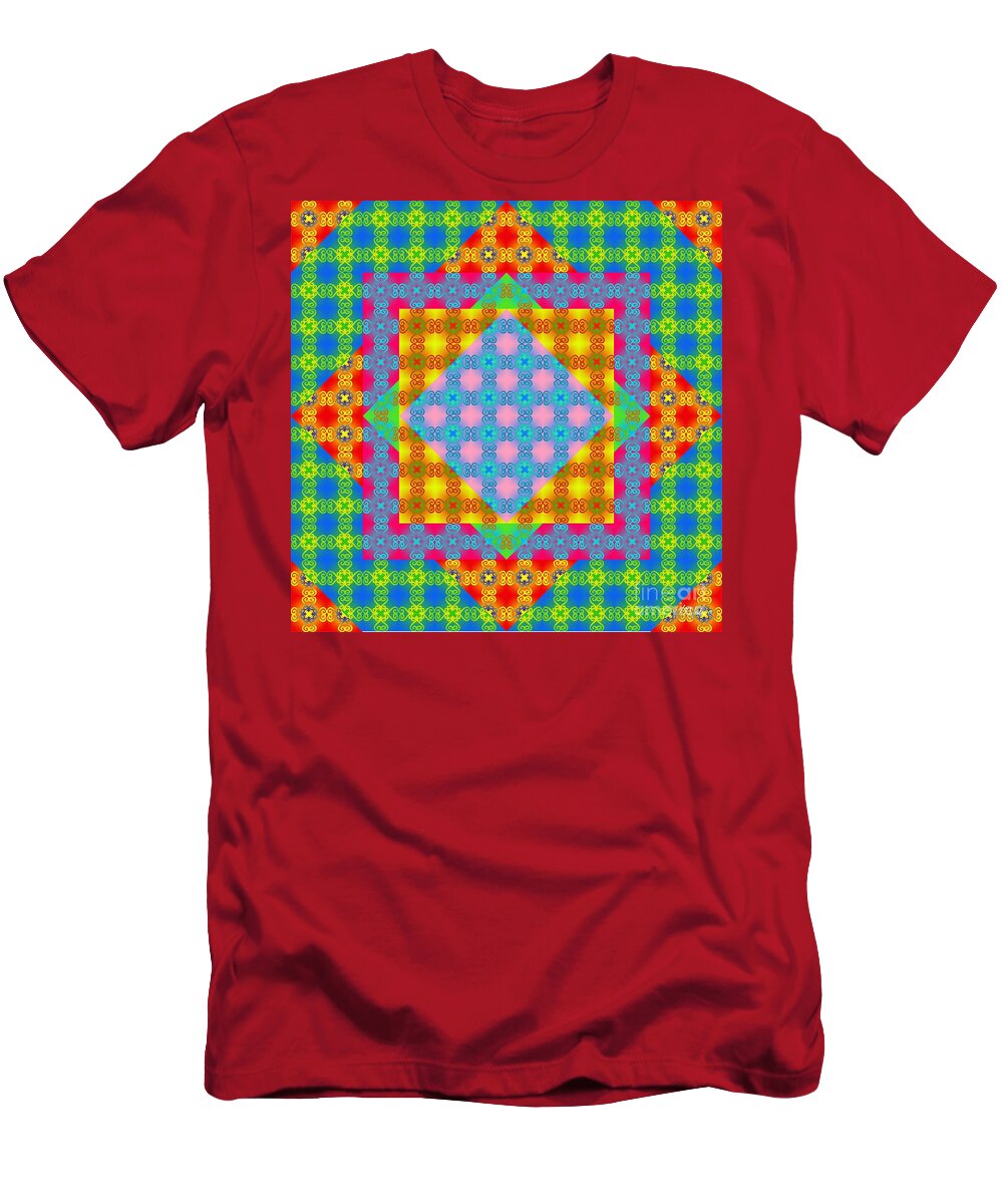 Symbols T-Shirt featuring the digital art Sankofa Kaleidoscope Prime 1 by Walter Neal