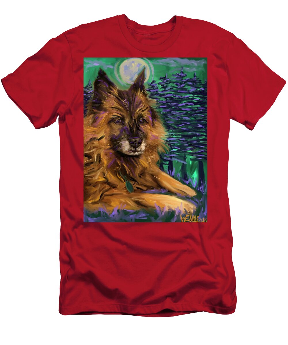 Dog T-Shirt featuring the digital art Sasha by Angela Weddle