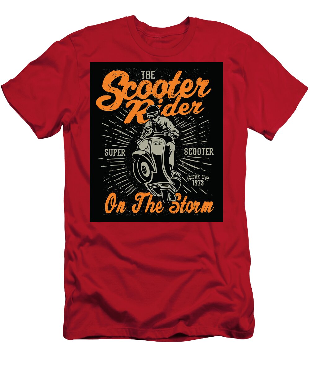 Scooter T-Shirt featuring the digital art Scooter Rider by Long Shot
