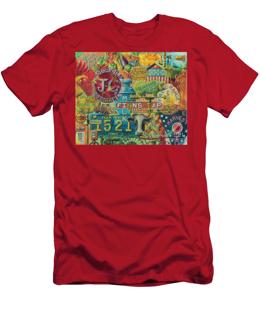 Sureal Collage T-Shirt featuring the drawing Signs of the Time by Scott Brennan