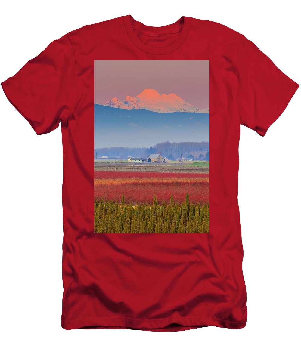 Skagit Valley T-Shirt featuring the photograph Skagit Sunset by Briand Sanderson