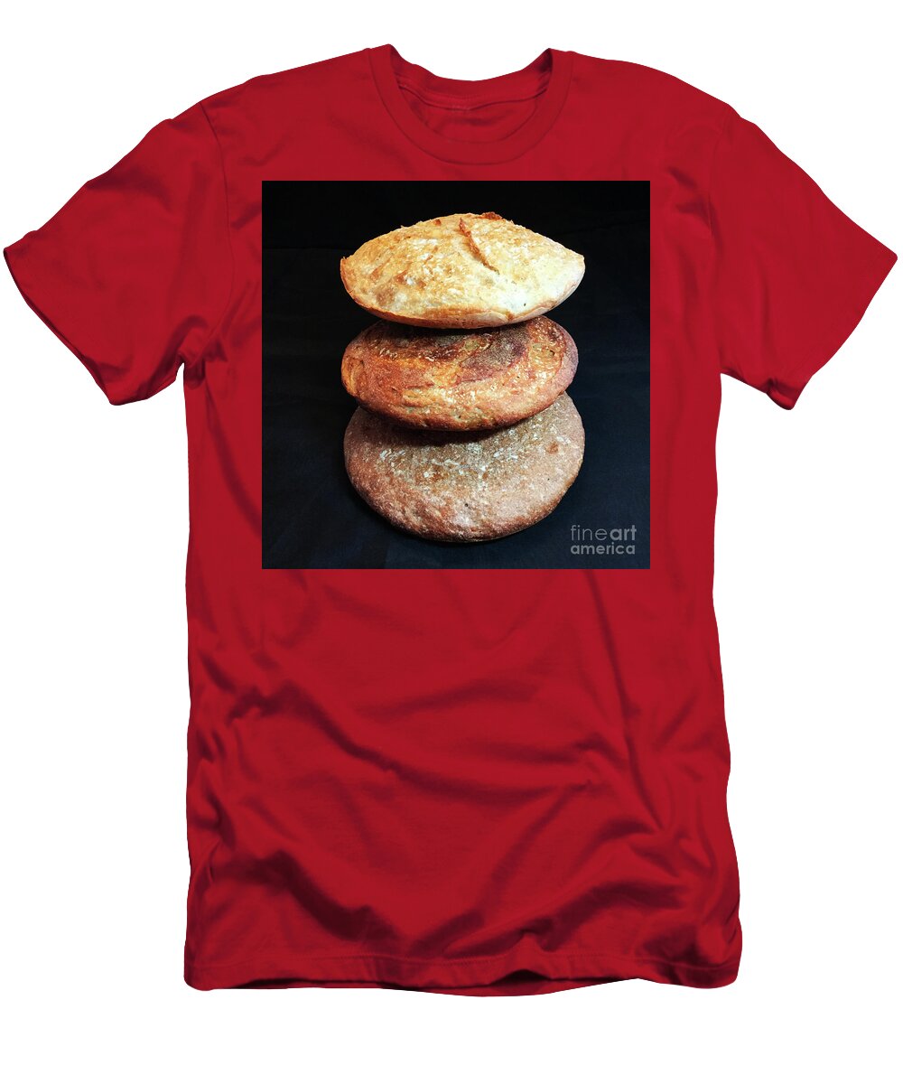 Bread T-Shirt featuring the photograph Sourdough Bread Stack 2 by Amy E Fraser