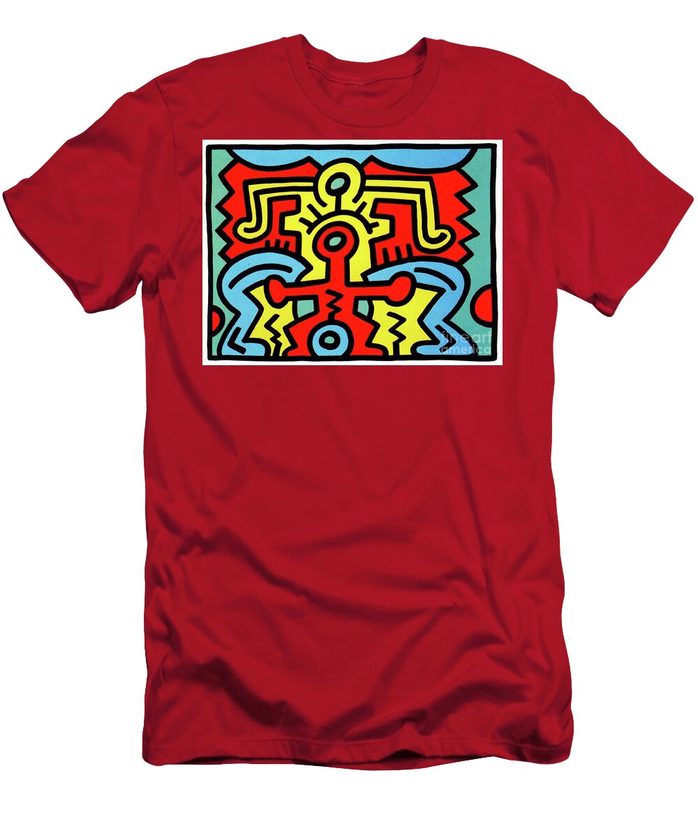 Haring T-Shirt featuring the painting Spirit of Art by Haring