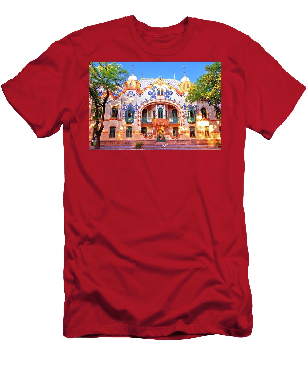 Subotica T-Shirt featuring the photograph Subotica colorful street architecture view by Brch Photography