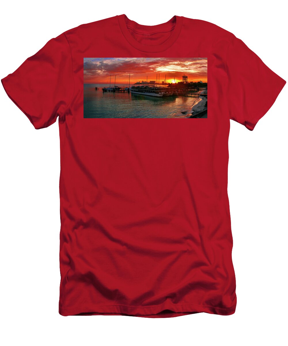 Mexico T-Shirt featuring the photograph Sunrise in Cancun by Sun Travels