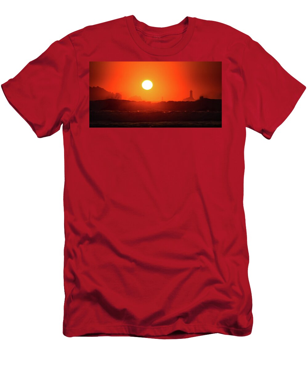 Baie Des Trepasses T-Shirt featuring the photograph Sunset at Pointe du Raz by Peter OReilly