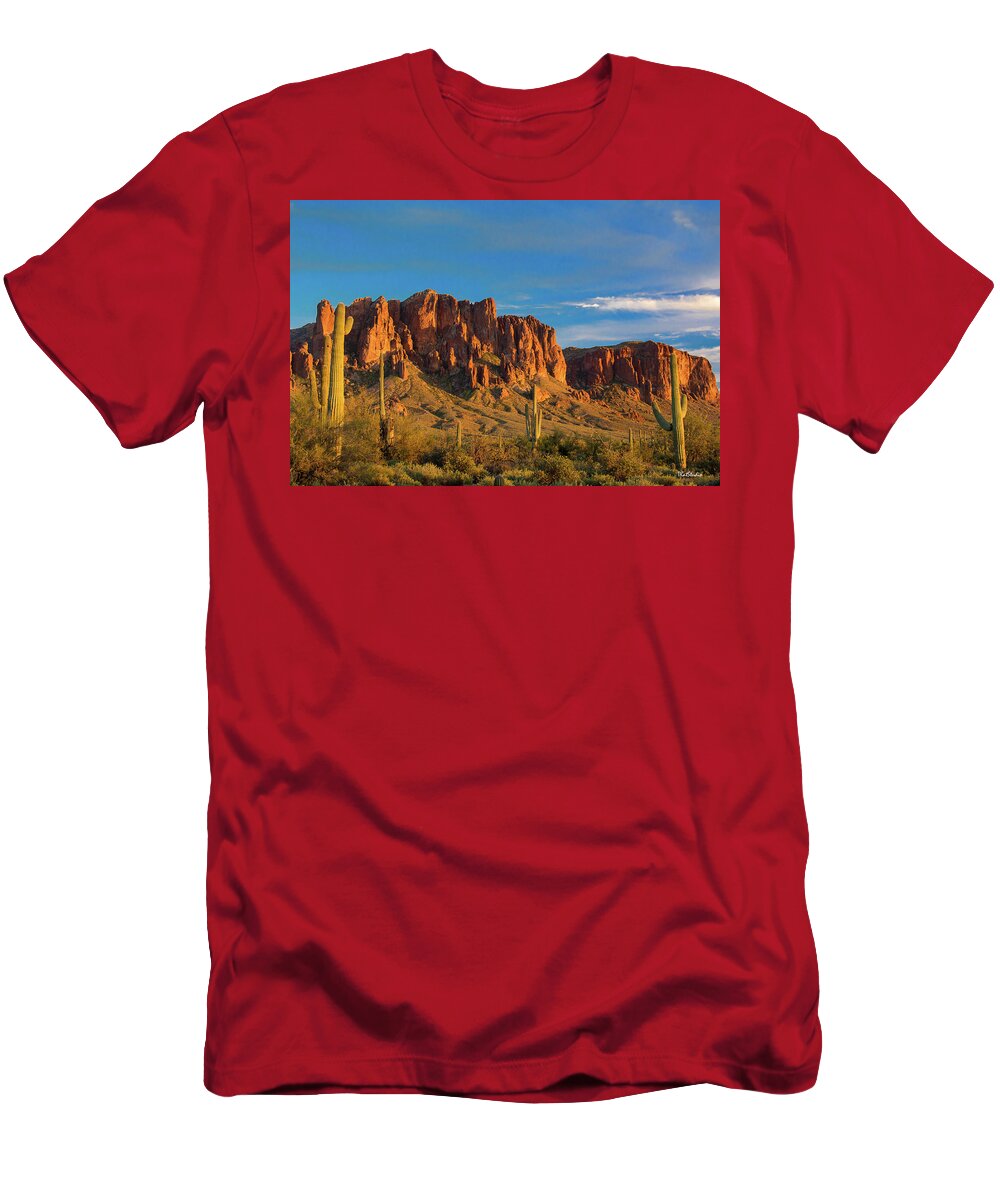 2016 T-Shirt featuring the photograph Sunset at Superstition Mountain by Tim Kathka